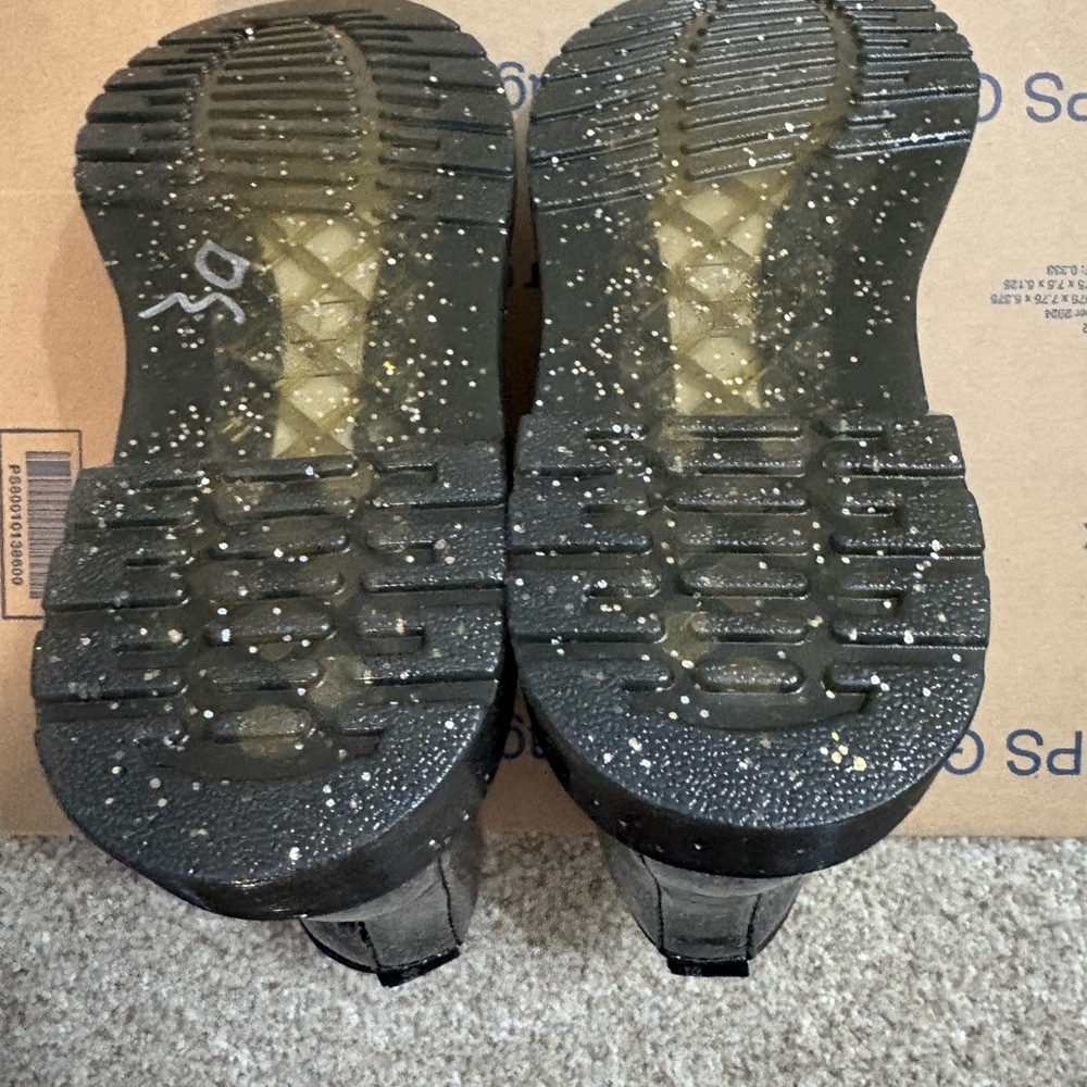 Dr. Martens Black Sparkle Combat Boots - Picture 2 of 6